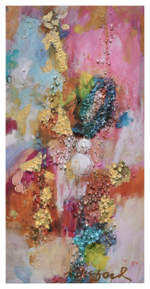 Colorful Symphony II Crystallus Epoxy Coated Wrapped Canvas Wall Art