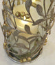 Tall 8" Leaf Berry Pillar Candle Holder, Metal Hurricane Leaves Branches