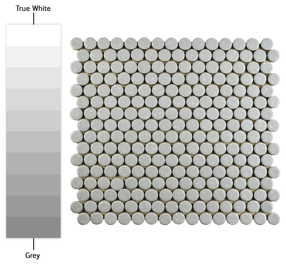 Hudson Penny Porcelain Mosaic Floor and Wall Tile, Crystalline Grey