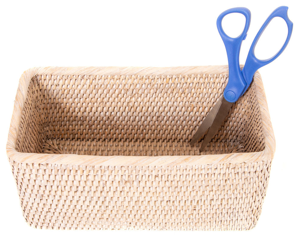 Artifacts Rattan Petite Basket, White Wash