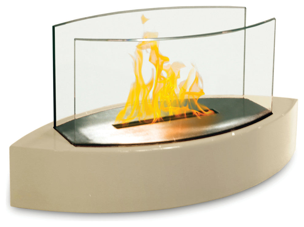 Lexington Tabletop Fireplace, High Gloss Beige Paint
