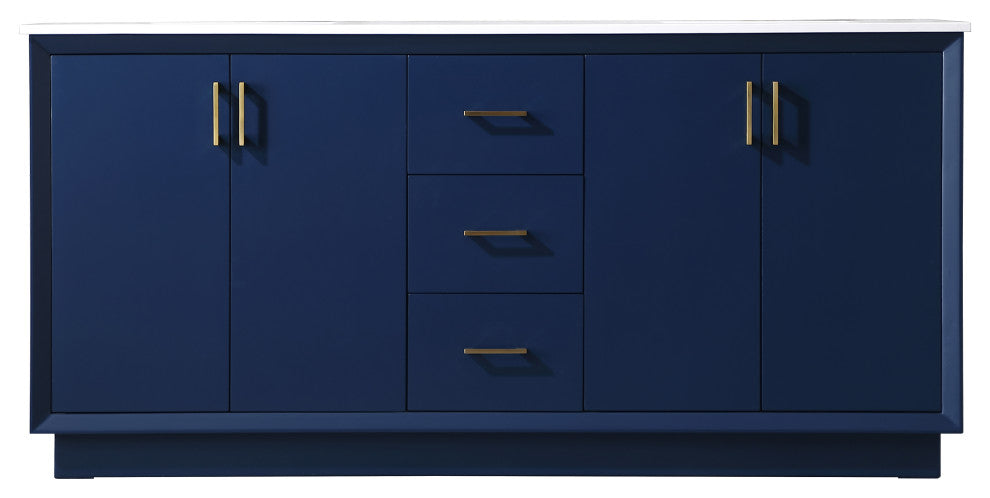 72" Double Bathroom Vanity, Blue