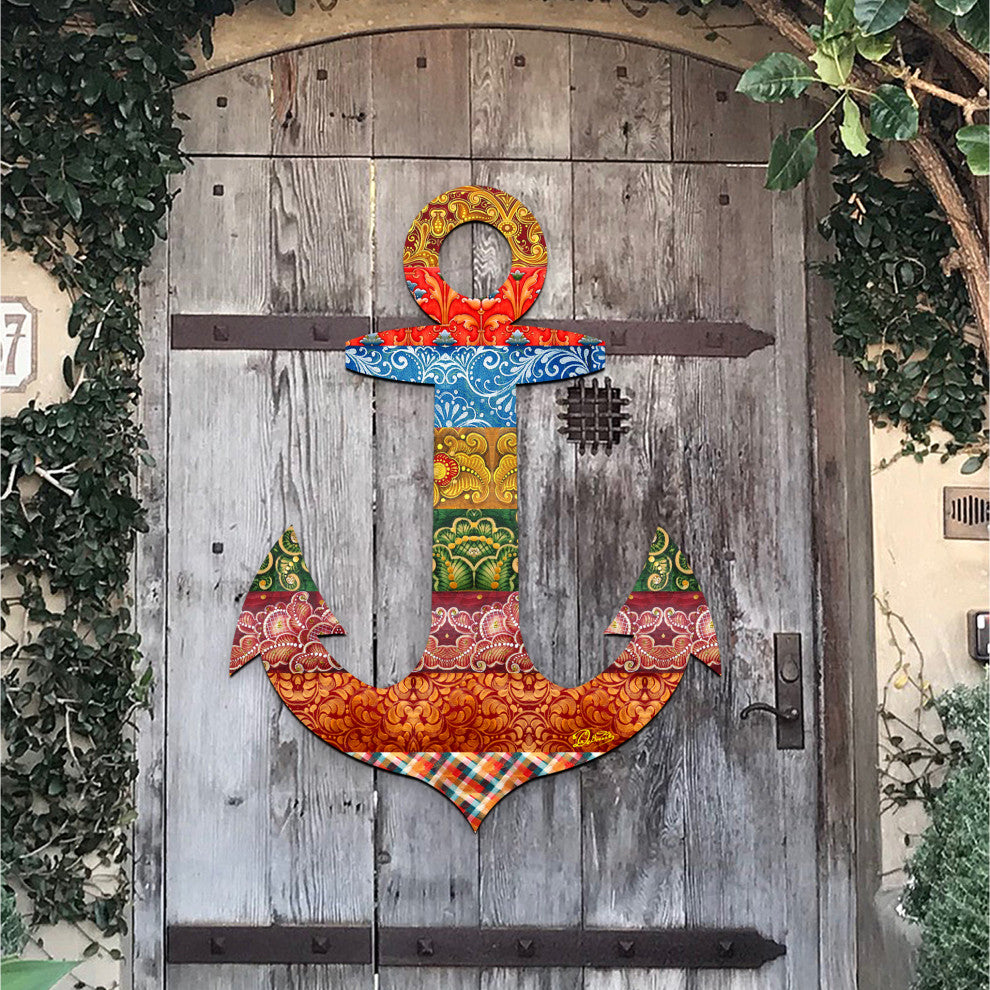 Decorated Anchor Wooden Door