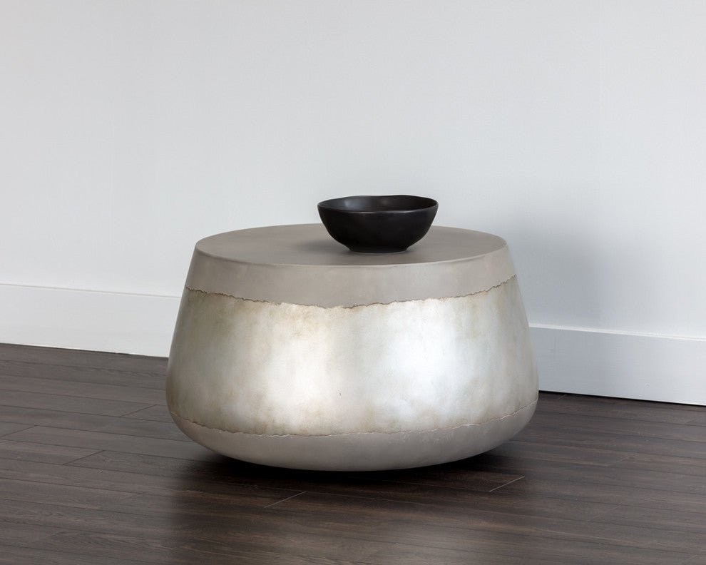 Aries Coffee Table, Concrete, Silver