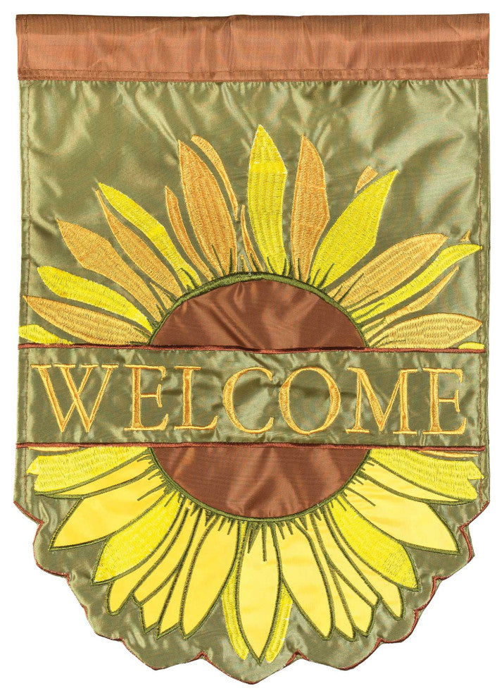 Welcome Sunflowers Flag, Polyester, Garden