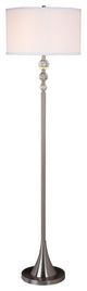 Spheres 60" Satin Nickel Finished Floor Lamp With Real, Clear Crystal Spheres