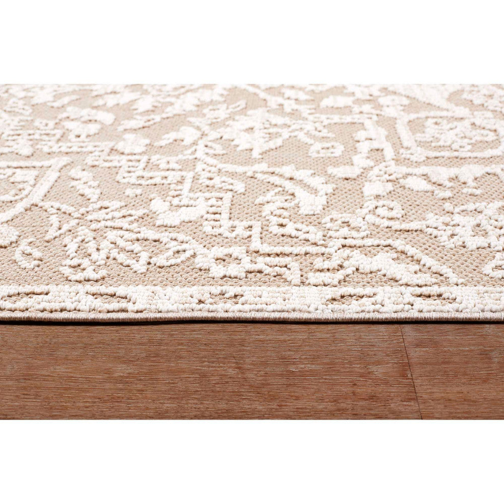 Resort Heriz Area Rug, Beige, 5'3"x7'3"