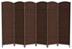 6' Tall Diamond Weave Fiber Room Divider, Dark Mocha, 6 Panel