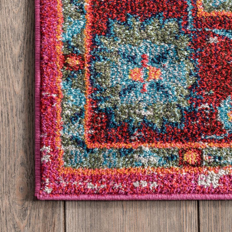 Nuloom Mosaic Medallion Area Rug, Fuchsia 7'10"x11'