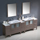 Torino 96" Gray Oak Modern Double Sink Bathroom Vanity, Faucet FFT3071CH