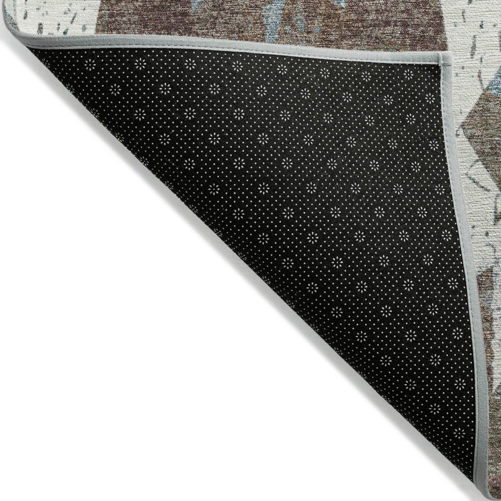 Machine Washable Indoor/Outdoor Chantille ACN1879 Brown 10' x 14' Rug