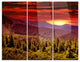 "Colorful Sunrise Over Mountains" Photo Metal Wall Art, 3 Panels, 36"x28"