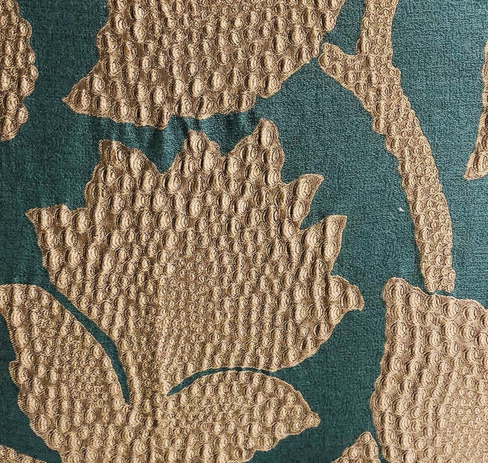 Golden Arabella Vine in Green and Gold Luxury Throw Pillow, 24"x24"