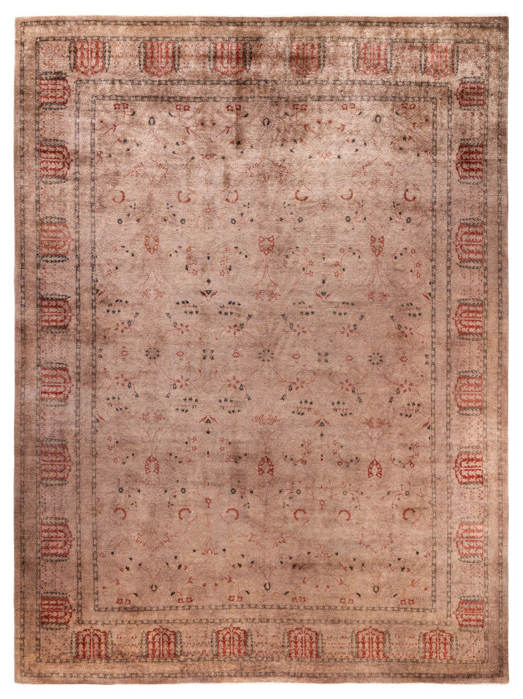 Overdyed One-of-a-Kind Hand-Knotted Area Rug Brown, 8' 10" x 12' 6"