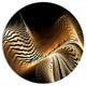 Brown Black Abstract Fractal Design, Abstract Round Wall Art, 23"