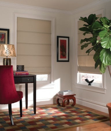 Deluxe Roman Shades Plain Fold, 24Wx92H Captiva Seaport