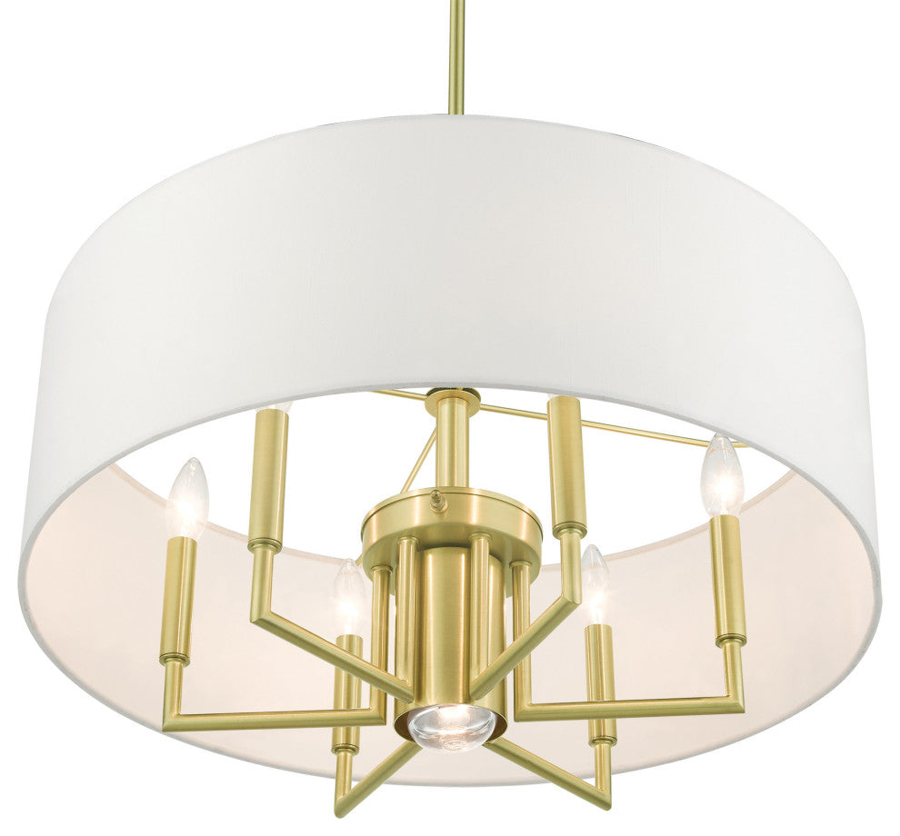 Satin Brass Timeless, Transitional, Pendant Chandelier
