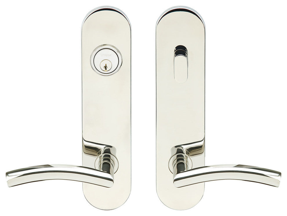 Brussels Lever, Tubular Entry, Single Cylinder, LH, Polished Stainless Steel