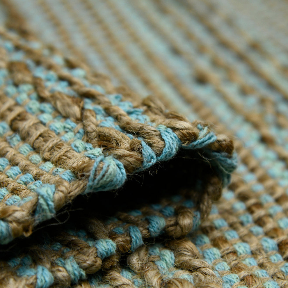 Naturals Sinclair Area Rug, Aqua, 8' x 10', Striped