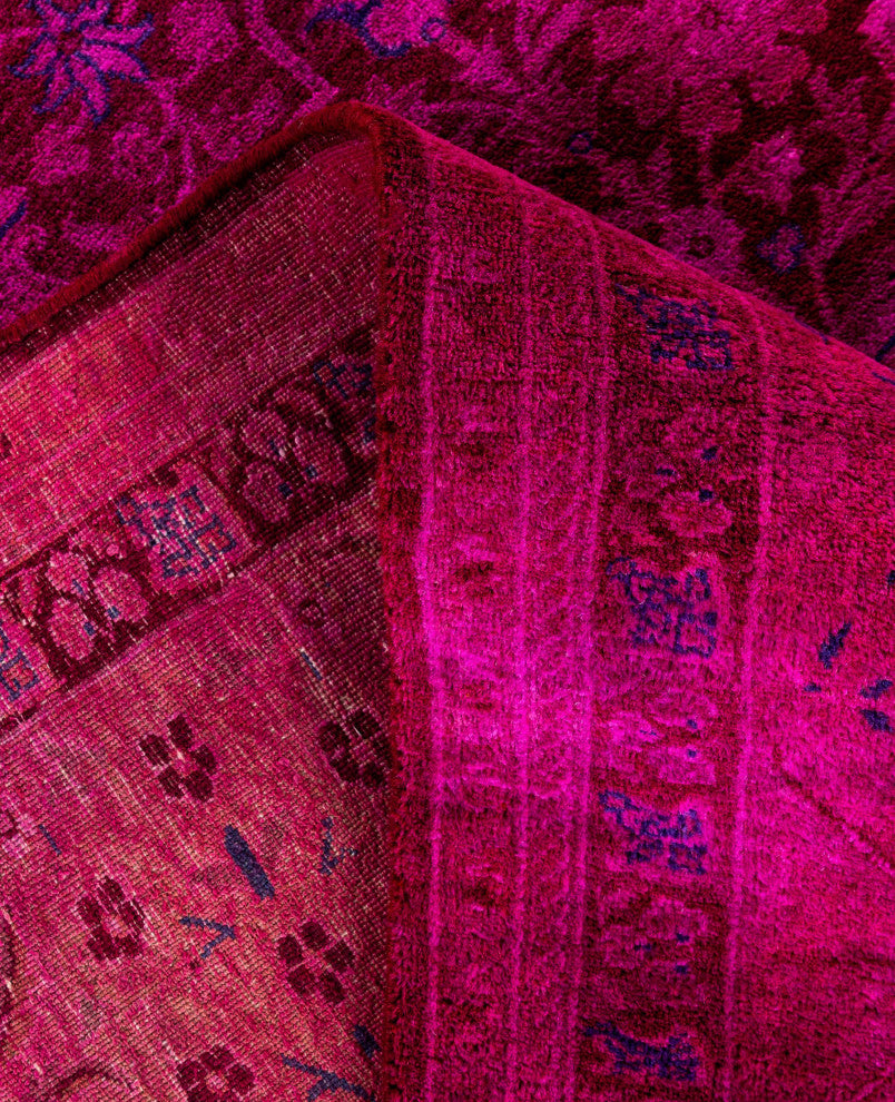 Overdyed One-of-a-Kind Hand-Knotted Area Rug Purple, 7' 10" x 8' 1"