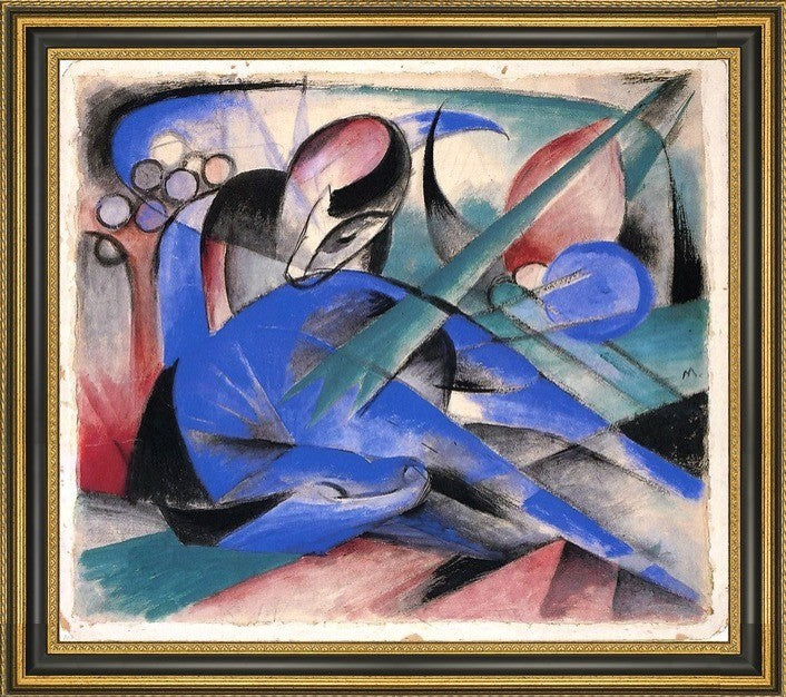 Franz Marc Horse Asleep - 20" x 25" Framed Premium Canvas Print