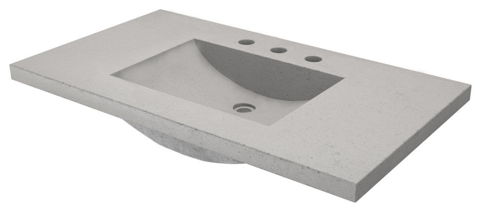 Palomar Vanity Top and Integral Sink, Ash, 36", 8" Widespread Cutout