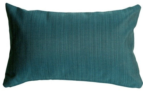 Pillow Decor - Sunbrella Dupione Deep Sea 12 x 20 Outdoor Throw Pillow