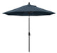 9' Matted Black Collar Tilt Lift Fiberglass Rib Aluminum Umbrella, Pacifica, Sapphire