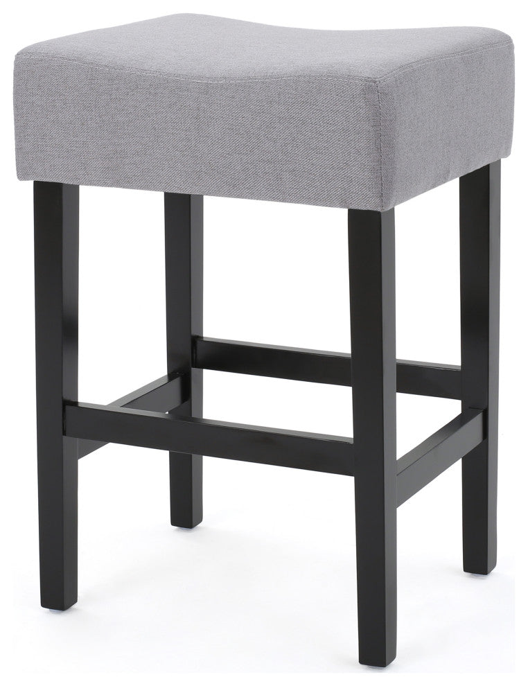 GDF Studio Coventry Fabric Backless Counter Stool, Set of 2, Light Gray