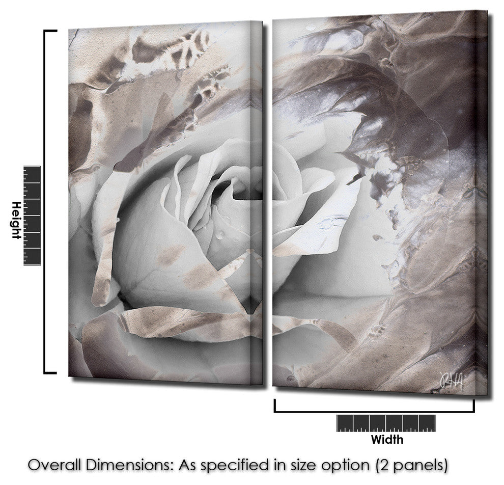 Painted Petals XLVII Canvas Wall Art 2-Piece Set, 40"x20"