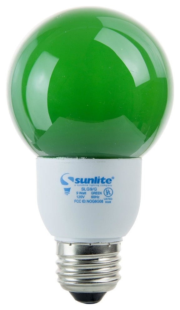 Sunlite 9 Watt Colored Globe, Medium Base, Green