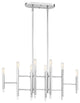 Jesa 8-Light Linear Chandelier, Chrome