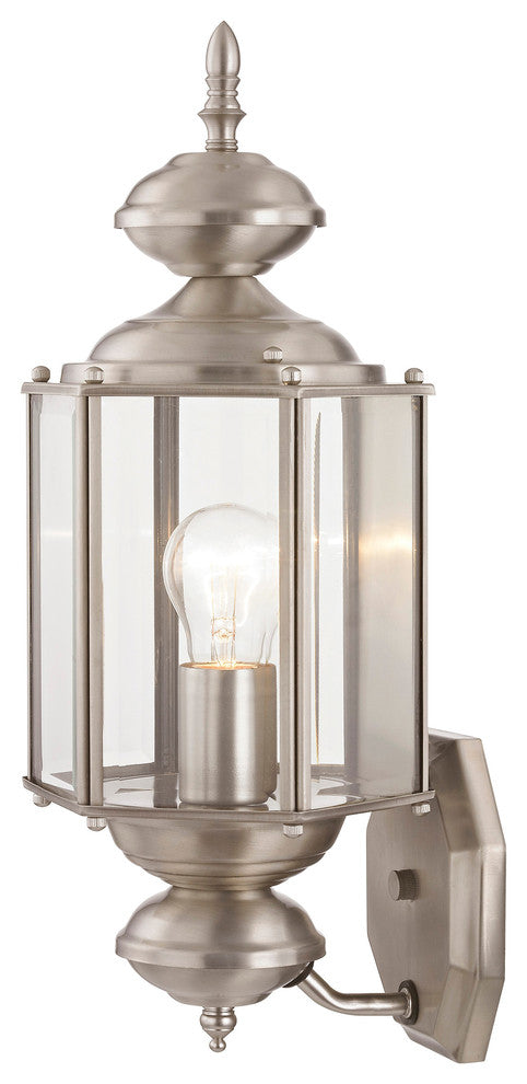 Outdoor Basics Outdoor Wall Lantern, Brushed Nickel