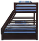 Jason Twin-Over-Queen Bunk Bed With Drawers, Espresso