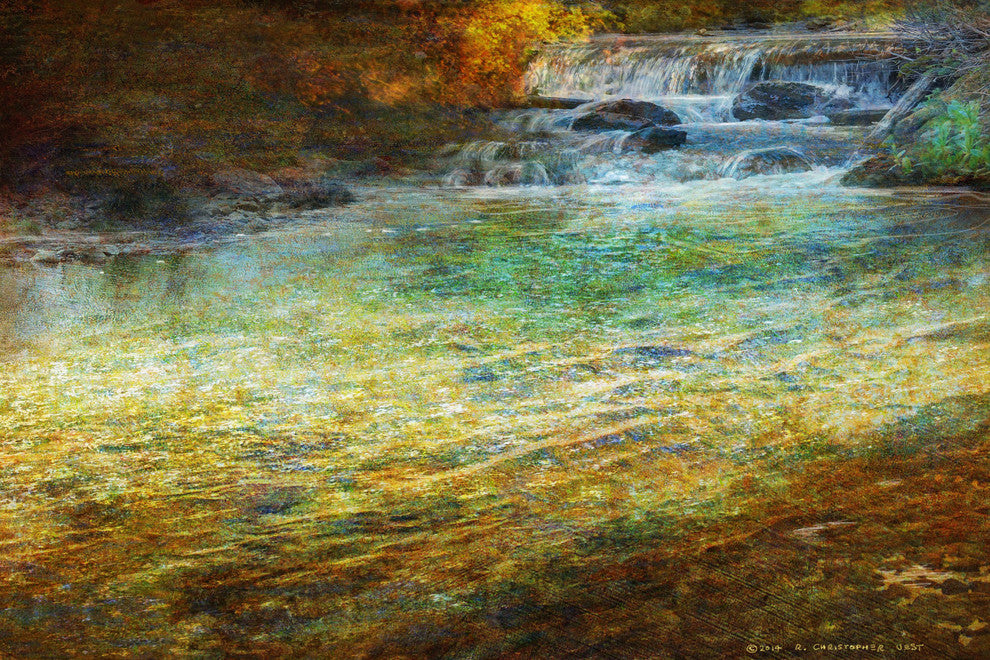 "Waterfall Impressions" Painting Print on Canvas by Chris Vest
