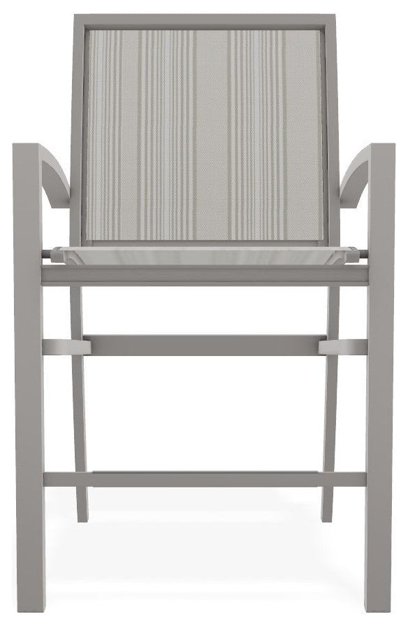 Kendall Sling Balcony Height Stackable Outdoor Stool, Harbor/Warm Gray