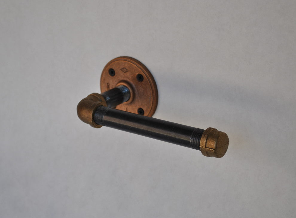 Nemo II - Brass Fittings and Steel Plumbing Pipe Toilet Paper Holder