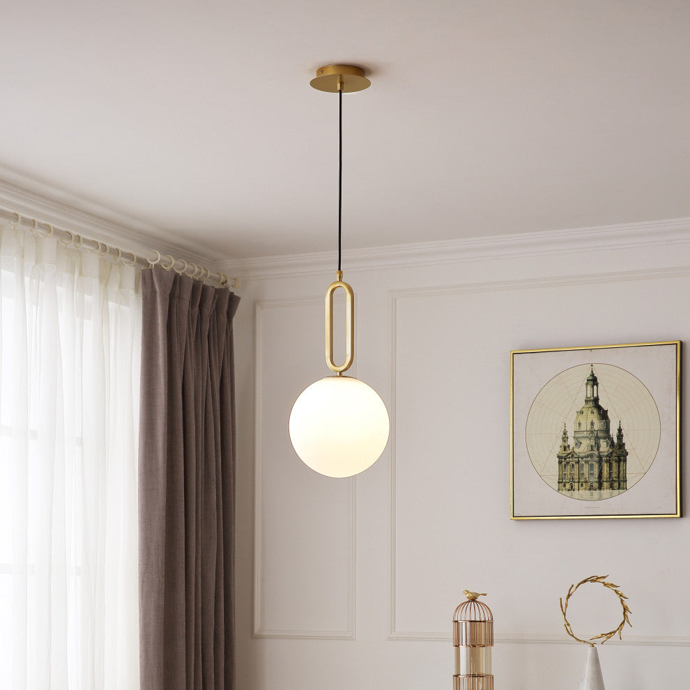 Vidalite Frosted Globe Pendant, Gold