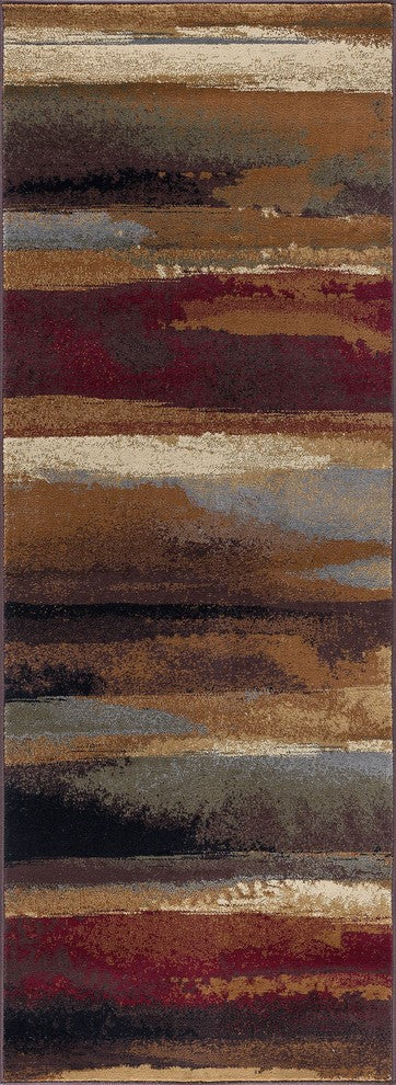 Dakota Contemporary Abstract Area Rug, Multi-Color, 2'7'x9'10'
