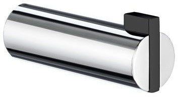 Life Single Hook Polished Chrome/Black Abs, Set of Two, Polished Chrome