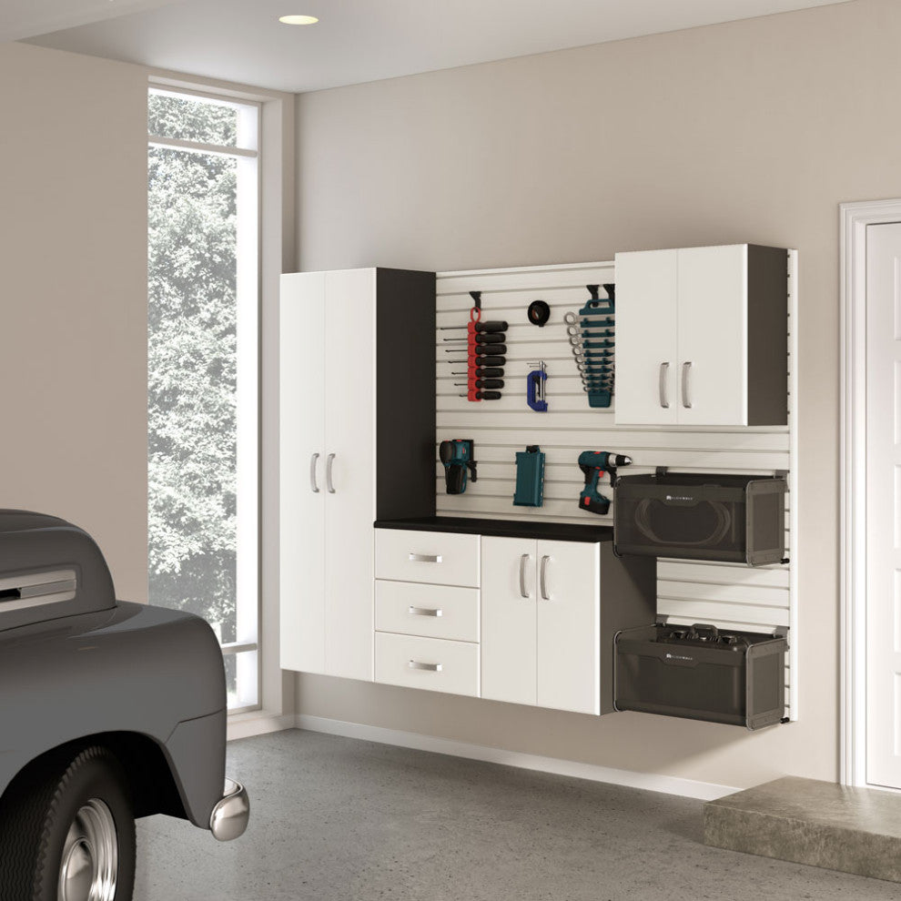 6-Piece Deluxe Cabinet Set Professional Organization System, White