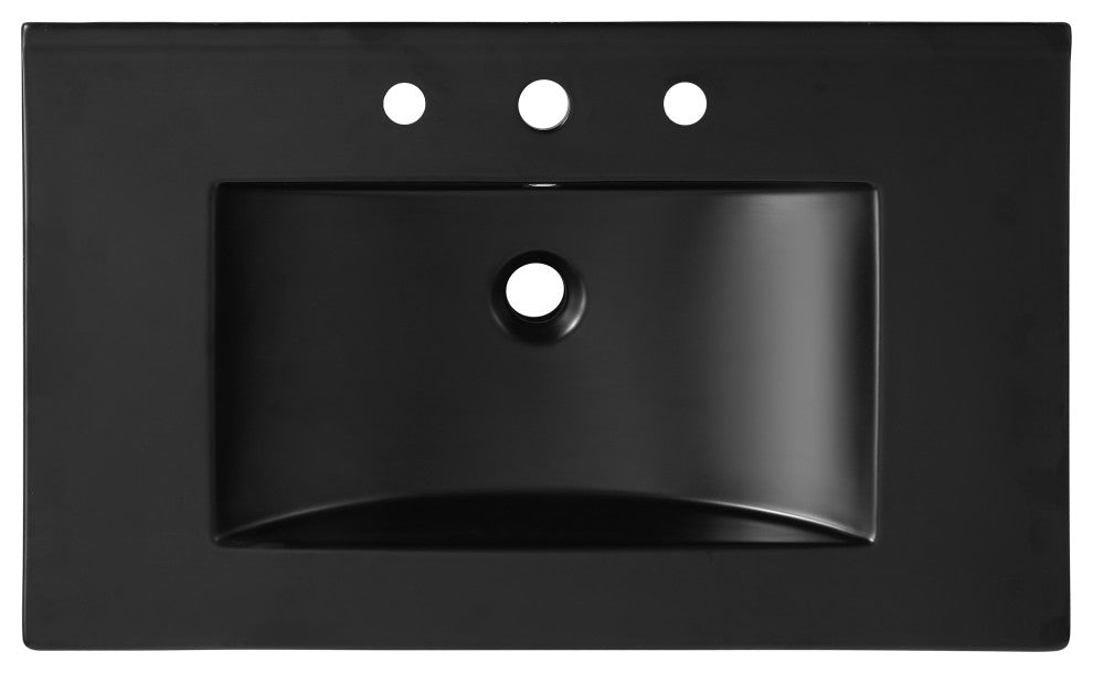 Ancillary 3-Hole Contemporary Rectangular Ceramic Single Sink Basin Vanity Top