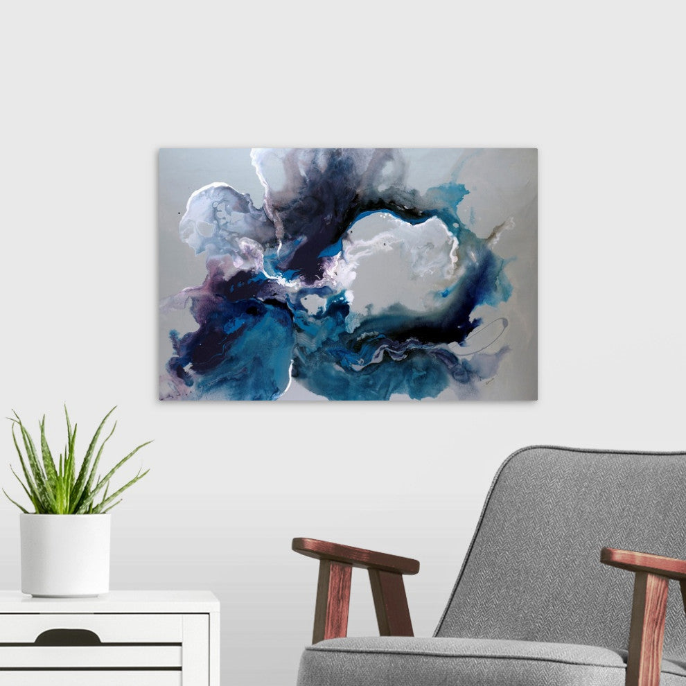 "Cerulean waters" Canvas Art, 24"x16"