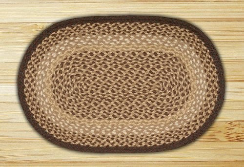 Chocolate/Natural Oval Braided Rug, 8'x11'