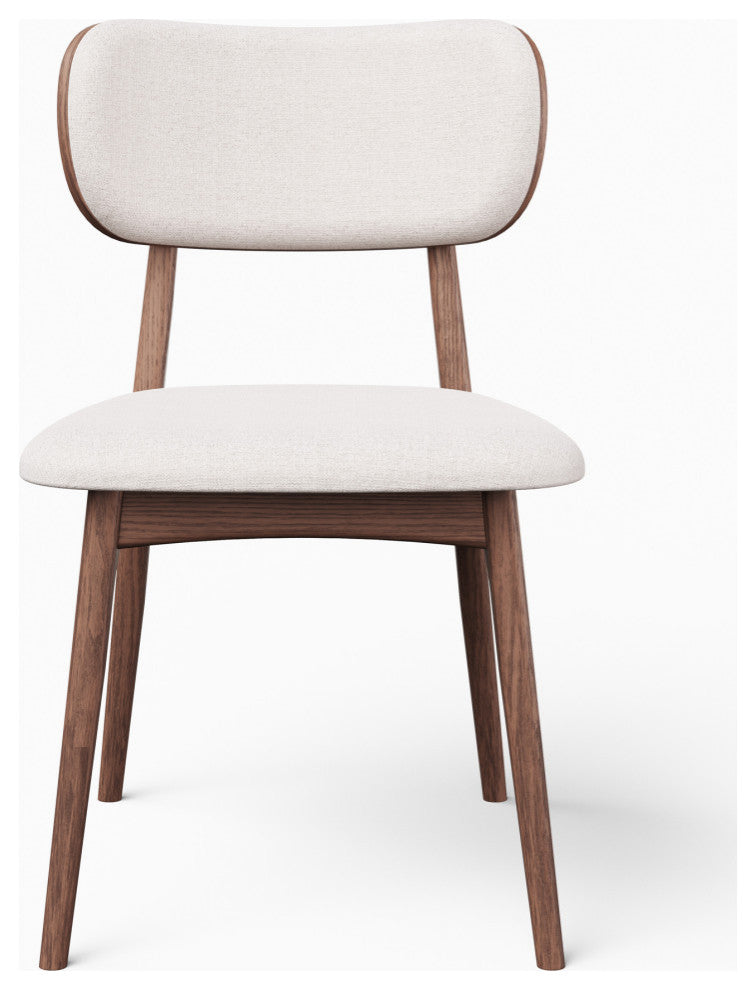 Claudia Side Chair, Set of 2, Harvest Jute Upholstery, Nogal