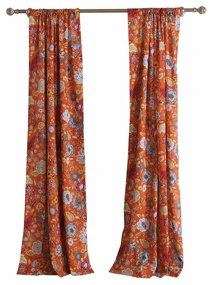Greenland Home Astoria Curtain Panel Pair, 84", Spice