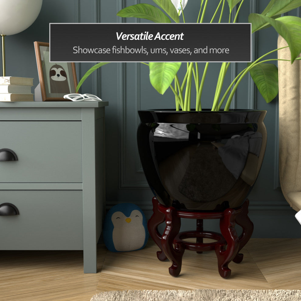 Rosewood Fishbowl Stand, Size 11.5" Base Diameter