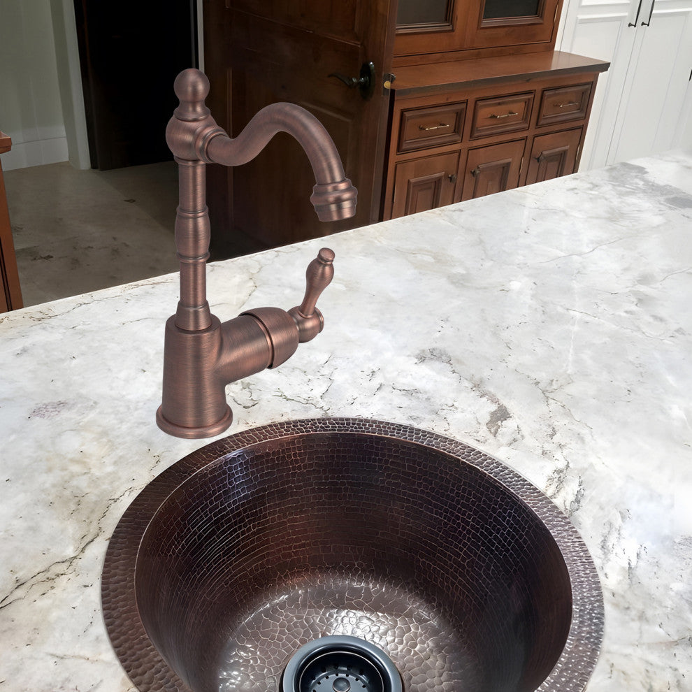 One-Handle Copper Widespread Kitchen Bar Faucet, American Bronze