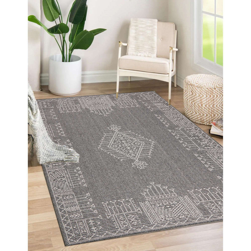 Pavilion Medallion Area Rug, Gray, 8'10"x11'10"