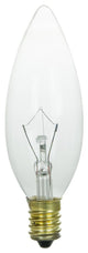 Sunlite 60 Watt Torpedo Tip Chandelier, European Base, Clear